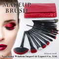 Wisdom 24PCS Private Label Makeup Brush with Red PU Leather